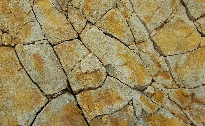 Cracked and fractured rock surface